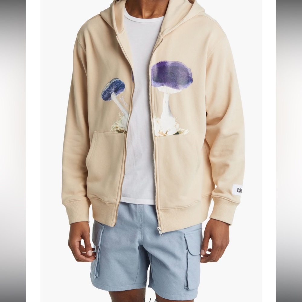 KROST Mushroom Zip Hoodie Sweatshirt, Neutral, XL, NWT - Picture 9 of 15